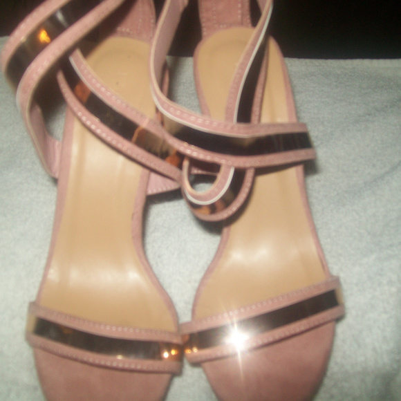 ankle wrap pink bamboo  very high heel size 8 - Picture 3 of 4